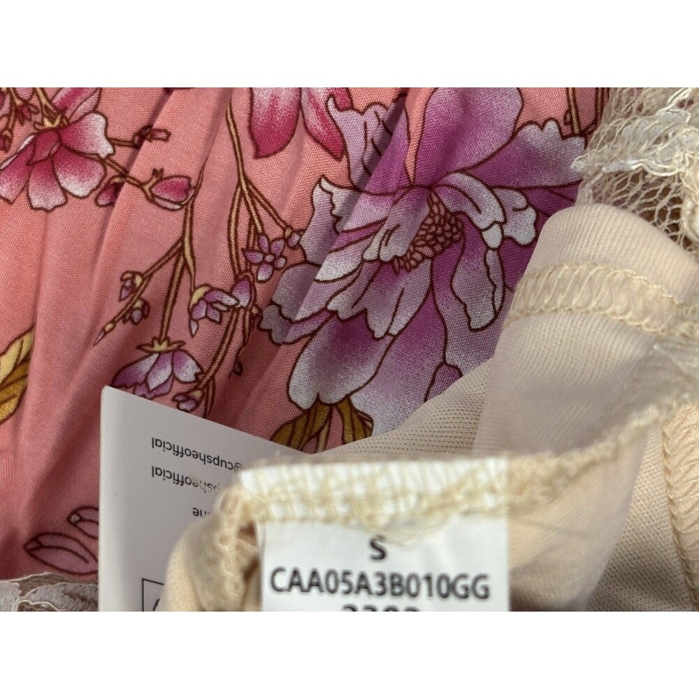 Cupshe Cream-colored Floral Lace Mini Dress Adjustable Straps & Side Slit Size S - Picture 11 of 11